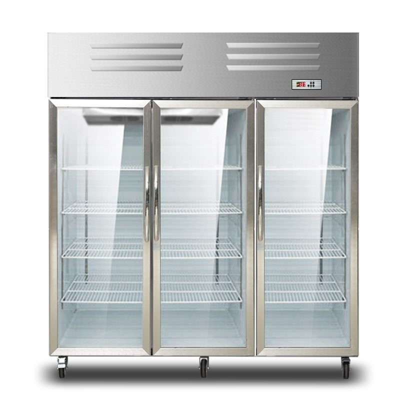 Commercial 3 Glass Door beverage Upright Display Showcase
