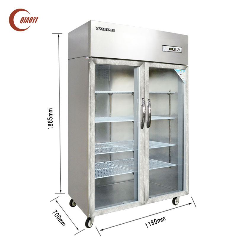 Commercial  restaurant  2 glass door display refrigerator