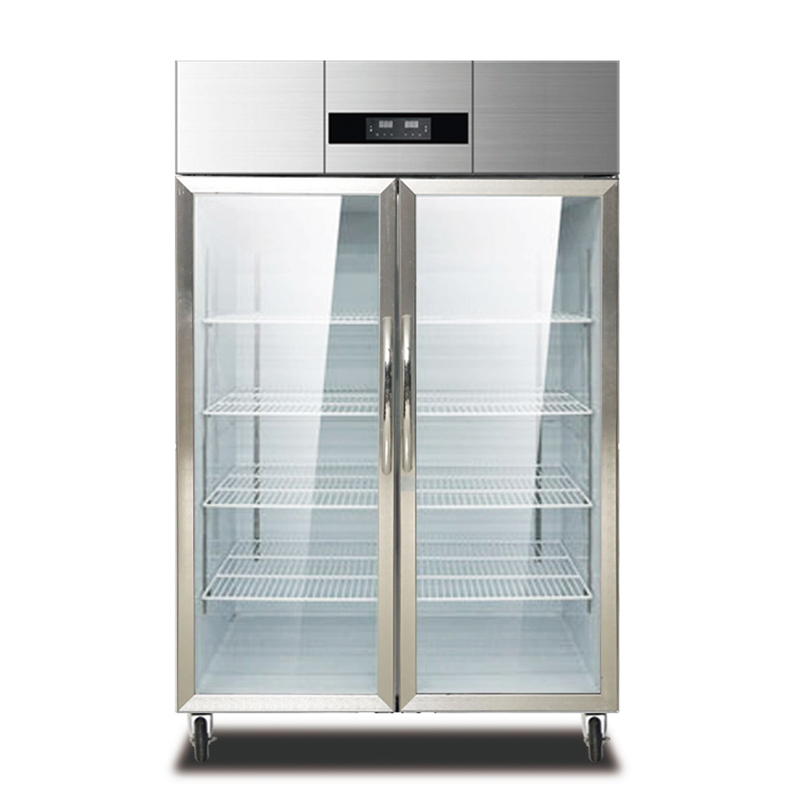 Commercial  supermarket  2 glass  door  refrigerator