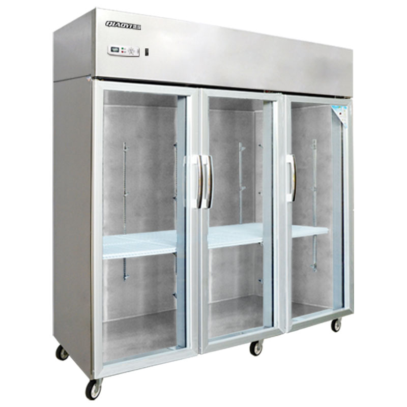 Commercial Upright Triple Glass Door Beverage Display Refrigerator 