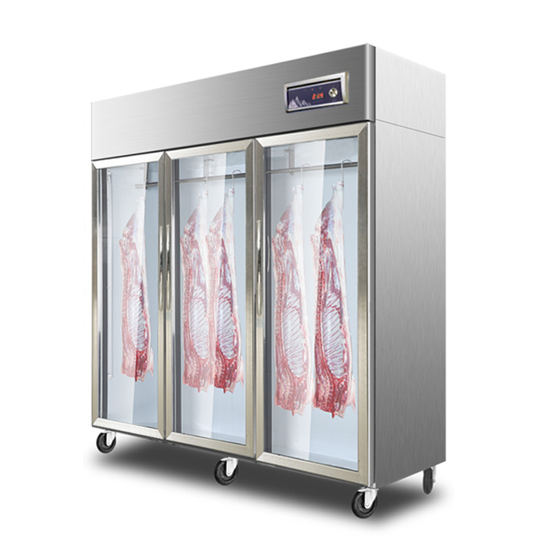 Commercial  Restaurant  2 glass doors deli meat hanging freezer