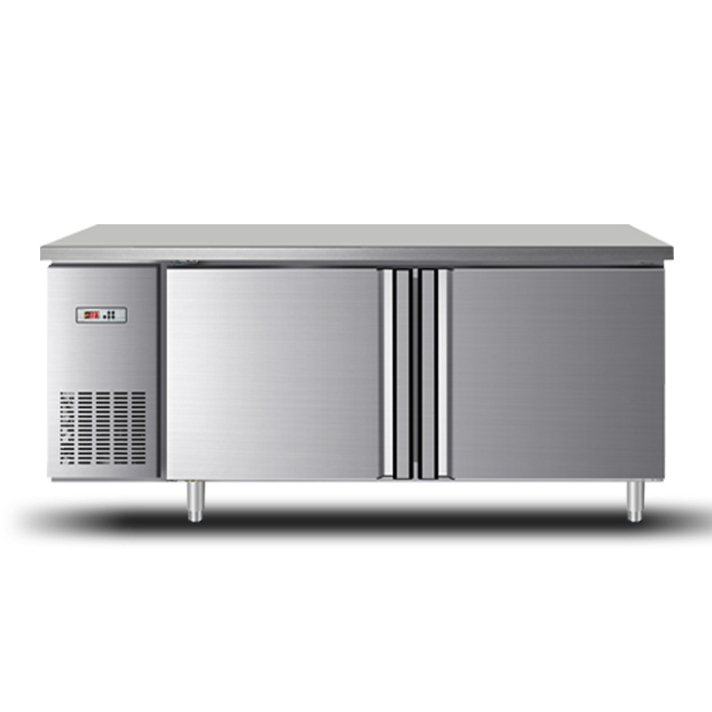 Commercial Restaurant 2 door fan cooling fresh keeping horizontal workbench refrigerator