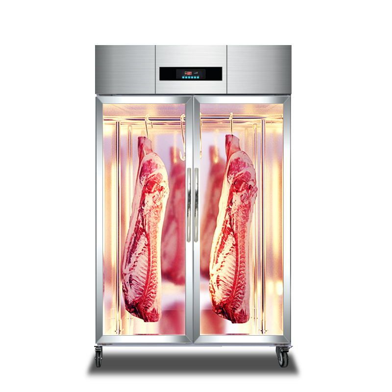 Commercial  Restaurant  2 glass doors deli meat hanging freezer